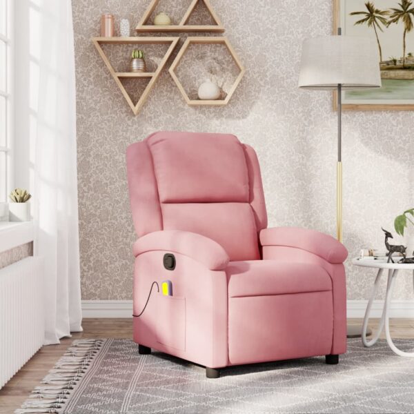 vidaXL massagestol velour pink