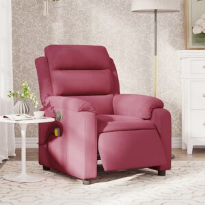 vidaXL massagestol velour vinrød