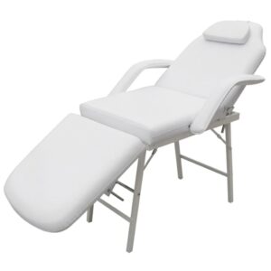 vidaXL mobil ansigtsbehandlingsstol 185 x 78 x 76 cm kunstlæder hvid