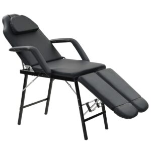 vidaXL mobil ansigtsbehandlingsstol kunstlæder 185 x 78 x 76 cm sort