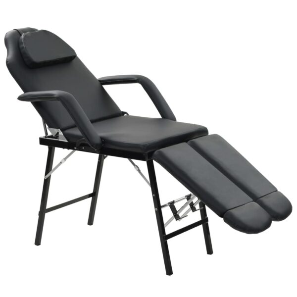 vidaXL mobil ansigtsbehandlingsstol kunstlæder 185 x 78 x 76 cm sort