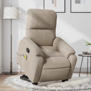 vidaXL massagestol med løftefunktion mikrofiberstof gråbrun