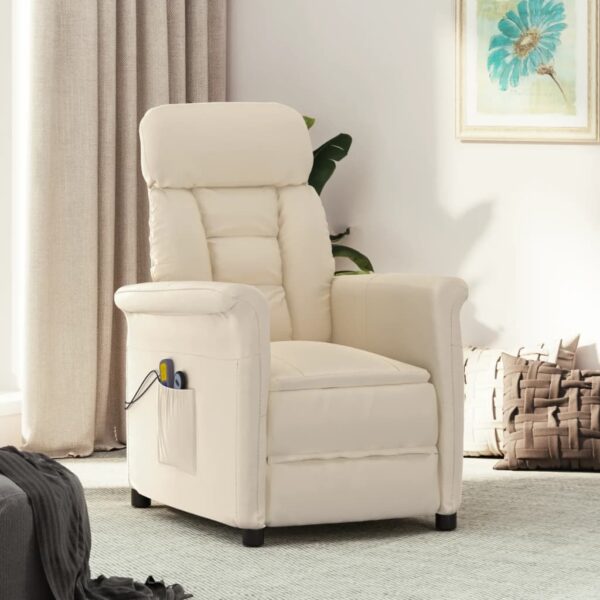 vidaXL massagestol mikrofiberstof beige