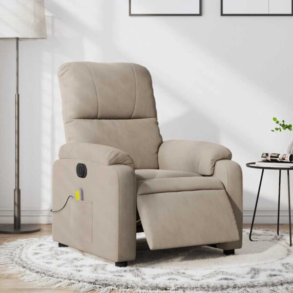 vidaXL massagestol mikrofiberstof gråbrun