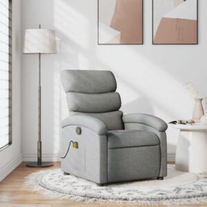 vidaXL massagestol stof lysegrå